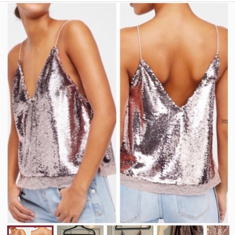 Free People Sequin Lace Cami